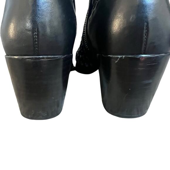 Michael Kors Black Augustine Woven Ankle Boots Size 7.5 Open Weave - Picture 13 of 15